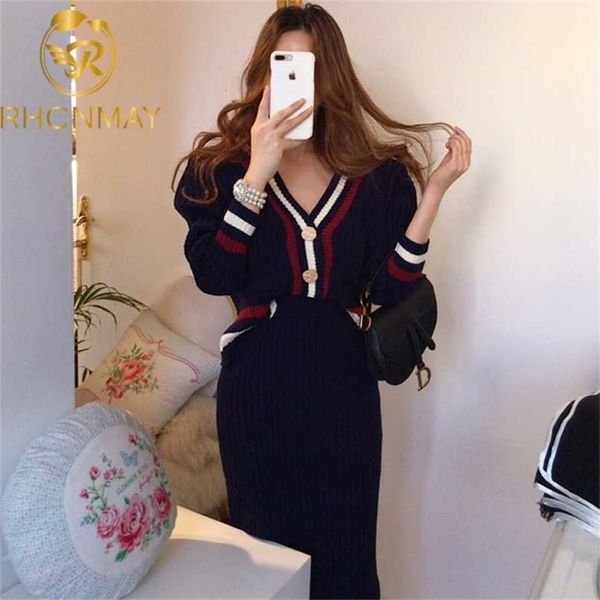 two piece set women korean autumn and winter v-neck bordered contrast color knitted sweater + high waist bodycon skirt 211022, White
two piece set women korean autumn and winter v-neck bordered contrast color knitted sweater + high waist bodycon skirt 211022, White
