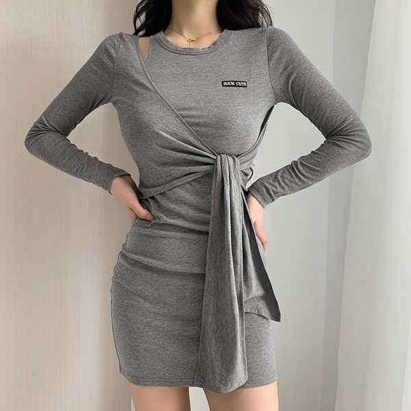 chic slim long sleeve hollow out solid mini dress women bodycon o neck ruched dress fashion corset street dress, Black;gray
chic slim long sleeve hollow out solid mini dress women bodycon o neck ruched dress fashion corset street dress, Black;gray