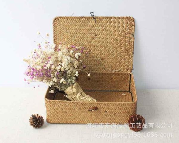 storage baskets handmade straw basket with black buckle cover finishing box wholesale deskcosmetics
storage baskets handmade straw basket with black buckle cover finishing box wholesale deskcosmetics