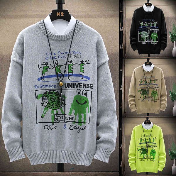 men's hip hop sweater streetwear fashion animal cartoon printing pullovers cute lazy style letter clothing loose comple sweaters, White;black
men's hip hop sweater streetwear fashion animal cartoon printing pullovers cute lazy style letter clothing loose comple sweaters, White;black