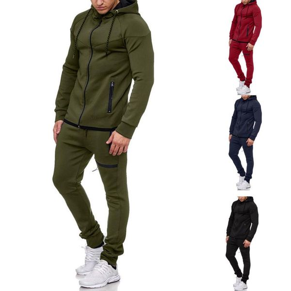 men's tracksuits sportswear fitness patchwork sweatshirt pants sets pure color comfty sports suit, Gray
men's tracksuits sportswear fitness patchwork sweatshirt pants sets pure color comfty sports suit, Gray