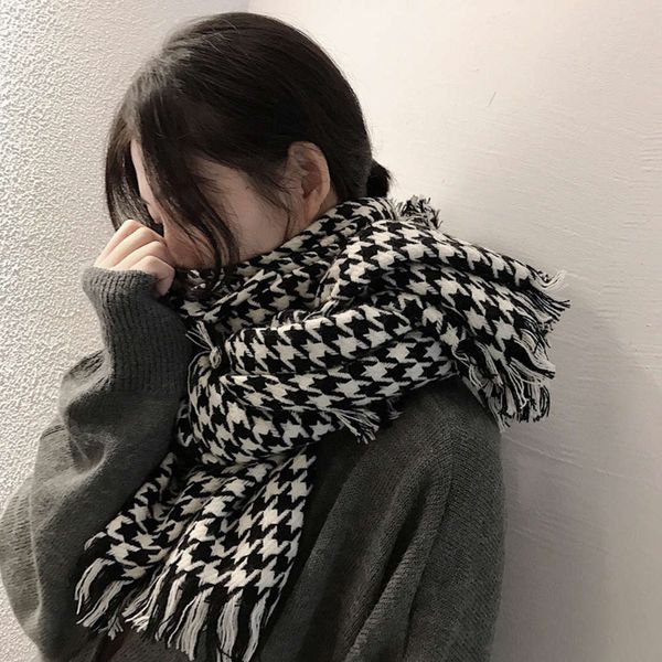 designer autumn winter thousand bird scarf women's double side cashmere imitation black and white plaid conditioning shawl warm long, Blue;black
designer autumn winter thousand bird scarf women's double side cashmere imitation black and white plaid conditioning shawl warm long, Blue;black