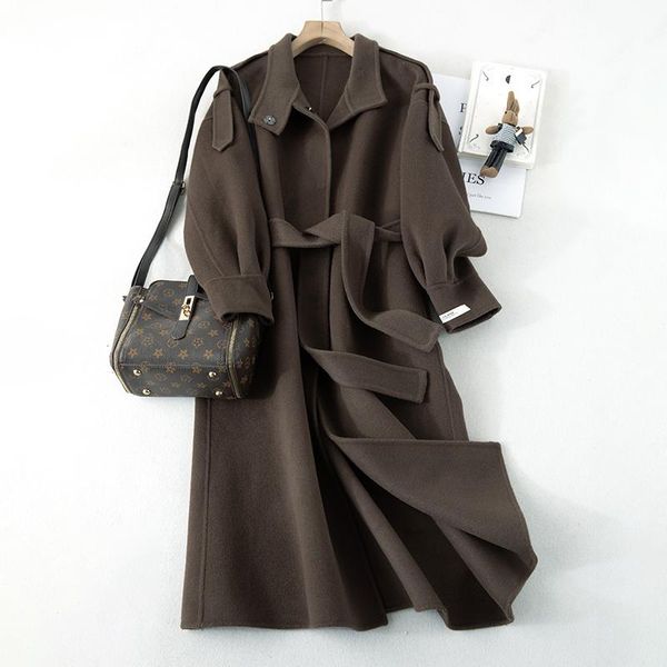 women's wool & blends coat women 2021 products in autumn and winter solid color lapel long sleeve snap placket medium length style, Black
women's wool & blends coat women 2021 products in autumn and winter solid color lapel long sleeve snap placket medium length style, Black