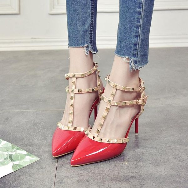 dress shoes 2021 women sandals female summer high-heeled pointed stiletto nightclub word with rivets wild high heels, Black
dress shoes 2021 women sandals female summer high-heeled pointed stiletto nightclub word with rivets wild high heels, Black