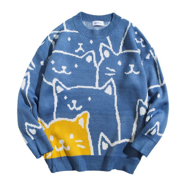 2021autumn and winter new cartoon cat t-neck sweater men's loose couple t-shirt student korean fashion casual coat, White;black
2021autumn and winter new cartoon cat t-neck sweater men's loose couple t-shirt student korean fashion casual coat, White;black