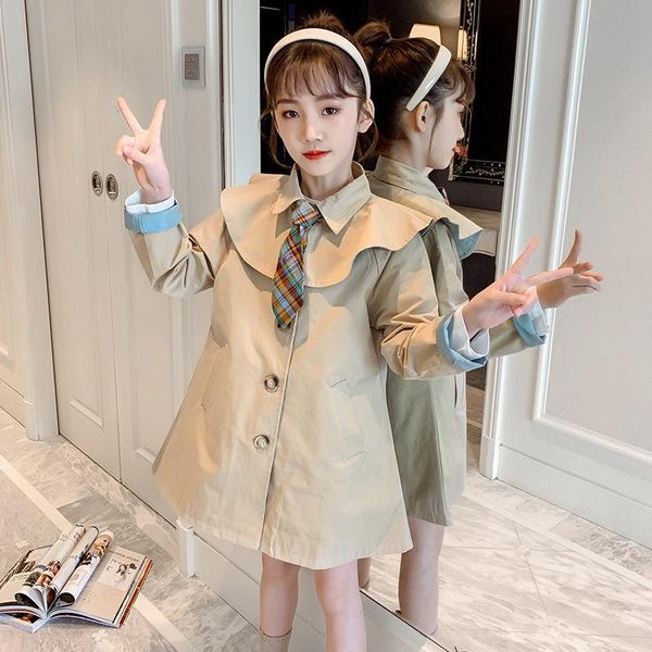 coat spring 2021 girls ruffle windbreaker medium length children british style fashion princess khaki trench outwear, Blue;gray
coat spring 2021 girls ruffle windbreaker medium length children british style fashion princess khaki trench outwear, Blue;gray
