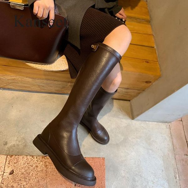 boots kanseet riding 2021 women knee high autumn winter round toe genuine leather zipper low heels brown 40 long, Black
boots kanseet riding 2021 women knee high autumn winter round toe genuine leather zipper low heels brown 40 long, Black