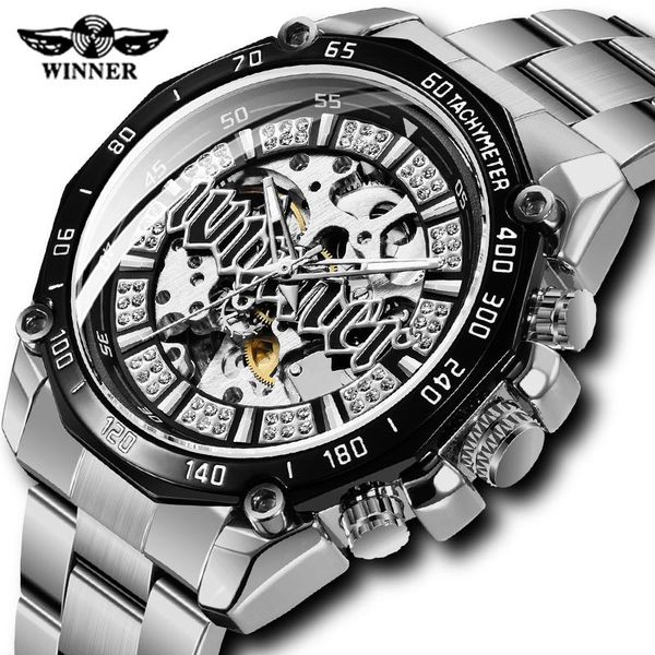 wristwatches fashion brand winner men automatic watch diamond iced out skeleton mechanical watches luminous hands, Slivery;brown
wristwatches fashion brand winner men automatic watch diamond iced out skeleton mechanical watches luminous hands, Slivery;brown