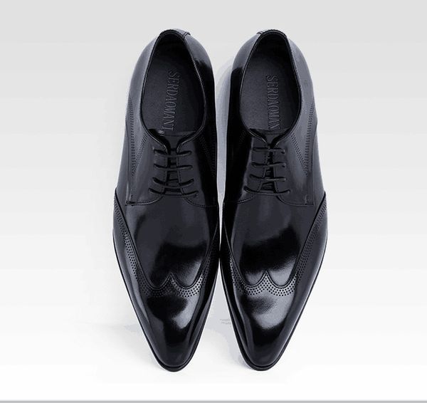 fashion men's shoes pure leather single busins drs large piece of cow to create wedding, Black
fashion men's shoes pure leather single busins drs large piece of cow to create wedding, Black