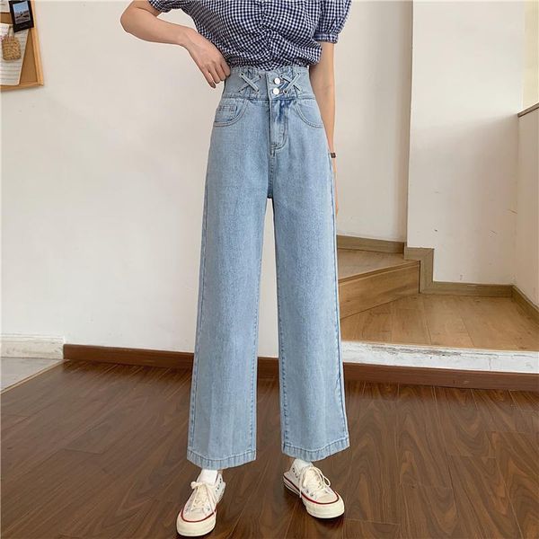 women's jeans woman pants high waist loose summer pantalones vaqueros mujer, Blue 
women's jeans woman pants high waist loose summer pantalones vaqueros mujer, Blue