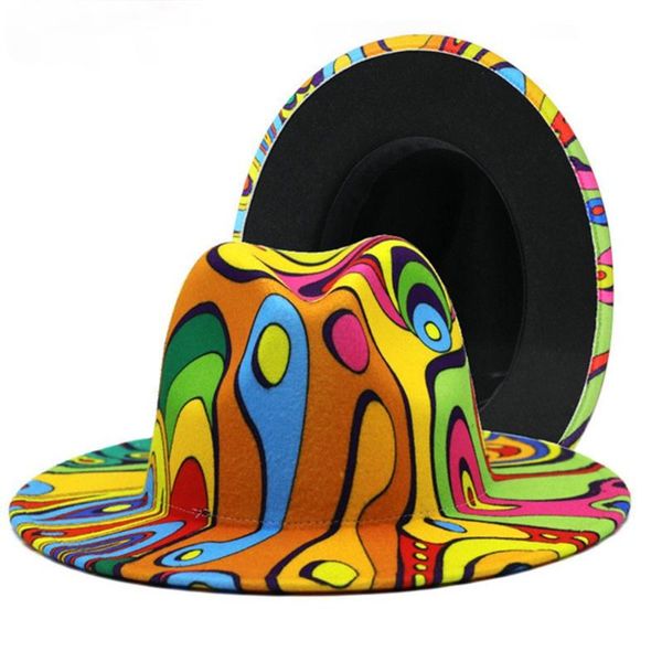 wide brim hats style fedora hat felt fashion cap tie dyed lady bowler british spring fedoras panama caps, Blue;gray
wide brim hats style fedora hat felt fashion cap tie dyed lady bowler british spring fedoras panama caps, Blue;gray