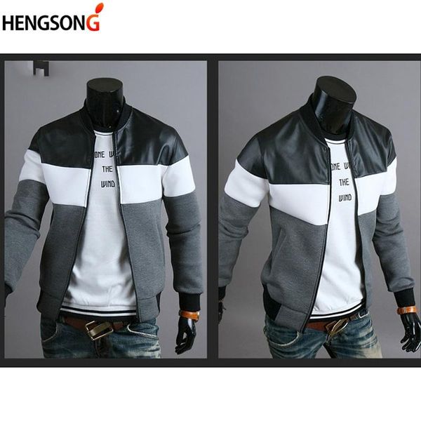 men's jackets autumn patchwork slim jacket stand collar coat long sleeve motorcycle casual coats and outerwear for male, Black;brown
men's jackets autumn patchwork slim jacket stand collar coat long sleeve motorcycle casual coats and outerwear for male, Black;brown