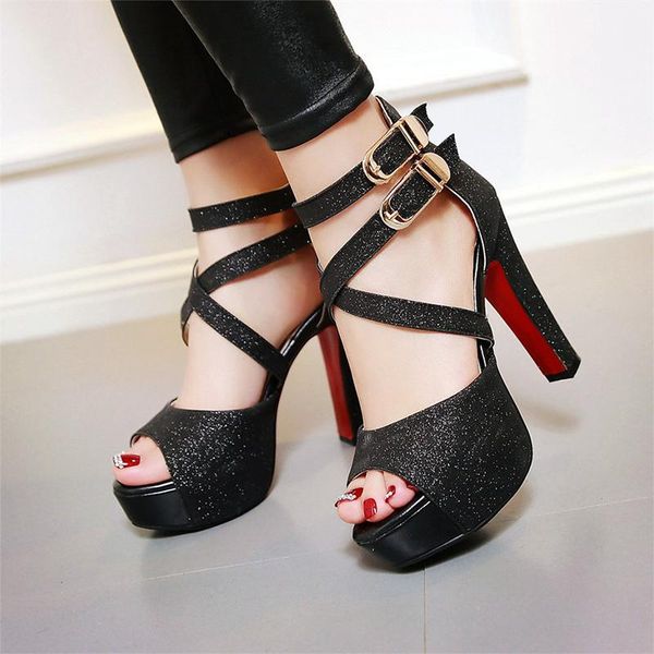 sandals casual women platform glitter leather 12cm high chunky heel summer buckle cross strap zipper gold wedding lady, Black
sandals casual women platform glitter leather 12cm high chunky heel summer buckle cross strap zipper gold wedding lady, Black