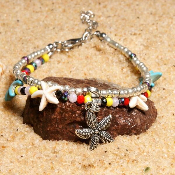fashion accessory step into summer crystal double starfish beach turtle pendant women's anklet 12tkx, Red;blue
fashion accessory step into summer crystal double starfish beach turtle pendant women's anklet 12tkx, Red;blue