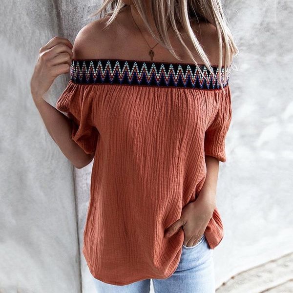 women's t-shirt 2021 loose off-shoulder t shirts fashion short sleeve tunic nation summer clothes camisetas de mujer, White
women's t-shirt 2021 loose off-shoulder t shirts fashion short sleeve tunic nation summer clothes camisetas de mujer, White