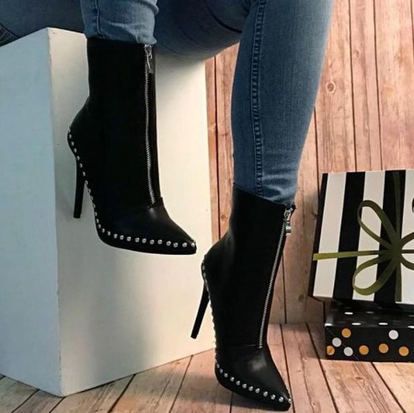 boots 2021 arrival autumn women ankle rivet high heels shoes woman pointed toe motorcycle for females, Black
boots 2021 arrival autumn women ankle rivet high heels shoes woman pointed toe motorcycle for females, Black