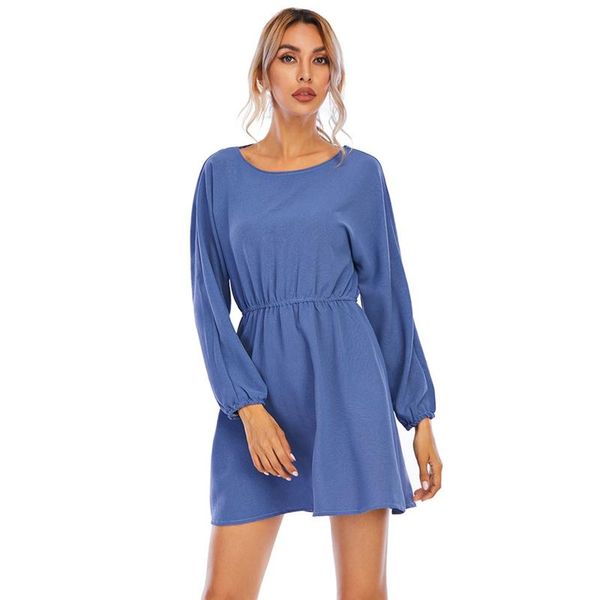 casual dresses spring summer solid color long sleeve women elegant round neck dress office lady clothes, Black;gray
casual dresses spring summer solid color long sleeve women elegant round neck dress office lady clothes, Black;gray