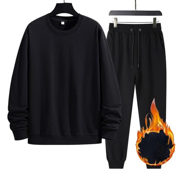 jogging clothing winter men's sweater and pants sports suit pure color plus velvet warm casual men sets, Black;red
jogging clothing winter men's sweater and pants sports suit pure color plus velvet warm casual men sets, Black;red