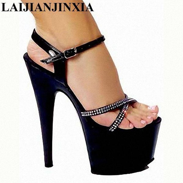 dress shoes laijianjinxia women sandals steel pipe dance super high heel 17cm peep toe buckle strap thick soles, Black
dress shoes laijianjinxia women sandals steel pipe dance super high heel 17cm peep toe buckle strap thick soles, Black