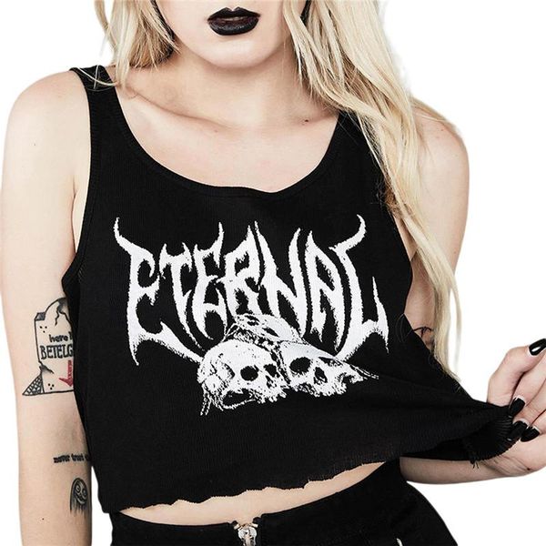 women's tanks & camis women summer vest gothic skull print fashion round neck exposed navel sleeveless bottoming, White
women's tanks & camis women summer vest gothic skull print fashion round neck exposed navel sleeveless bottoming, White