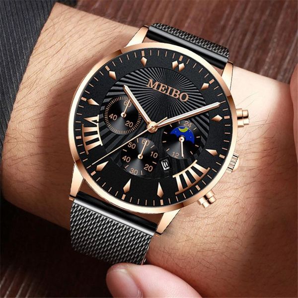 wristwatches men watches luxury stainless steel mesh calendar watch for business leather strap quartz relogio masculino, Slivery;brown
wristwatches men watches luxury stainless steel mesh calendar watch for business leather strap quartz relogio masculino, Slivery;brown