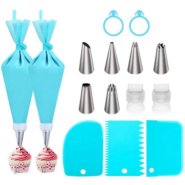 baking & pastry tools silicone piping bag set non-stick cake icing cream cupcake decorating scraper tip nozzle accessories
baking & pastry tools silicone piping bag set non-stick cake icing cream cupcake decorating scraper tip nozzle accessories