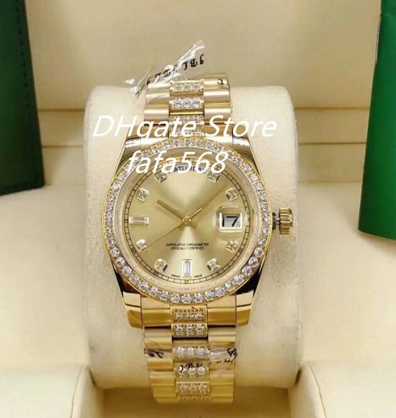 est automatic men watch 128348 36mm gold case stones bezel and diamonds in middle of bracelet green face wrist watches r102, Slivery;brown
est automatic men watch 128348 36mm gold case stones bezel and diamonds in middle of bracelet green face wrist watches r102, Slivery;brown