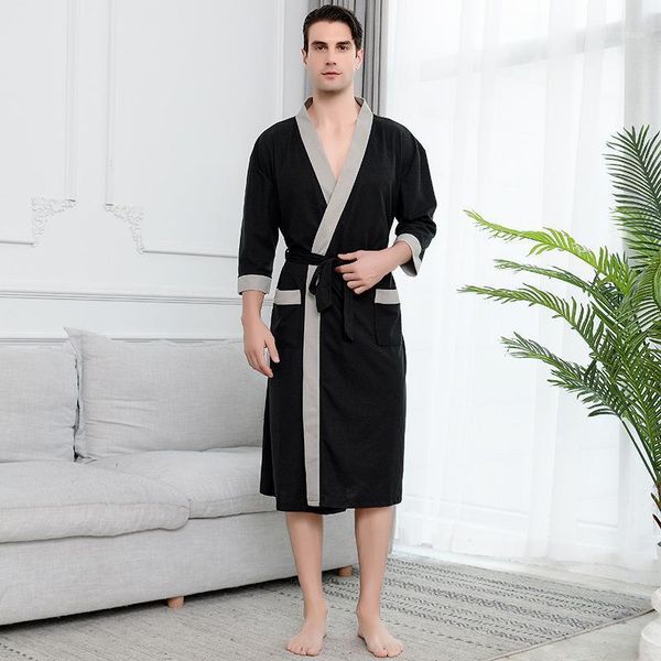 men's sleepwear black-gray patchwork robe men waffle kimono gown water absorbing bathrobe male loose nightgown casual home clothing, Black;brown
men's sleepwear black-gray patchwork robe men waffle kimono gown water absorbing bathrobe male loose nightgown casual home clothing, Black;brown
