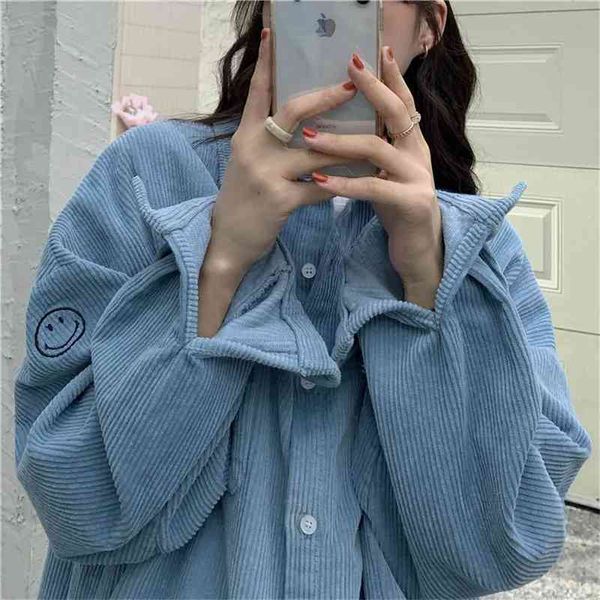 women's blouses & shirts deeptown style korean women's velvet shirt outwear vintage large kawaii-shaped blouses embroidered long s, White
women's blouses & shirts deeptown style korean women's velvet shirt outwear vintage large kawaii-shaped blouses embroidered long s, White