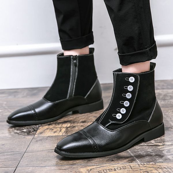 men shoes boots outdoors spring autumn faux suede simplicity banquet street style round toe fat comfortable sapatos para hombre button dh456, Black
men shoes boots outdoors spring autumn faux suede simplicity banquet street style round toe fat comfortable sapatos para hombre button dh456, Black