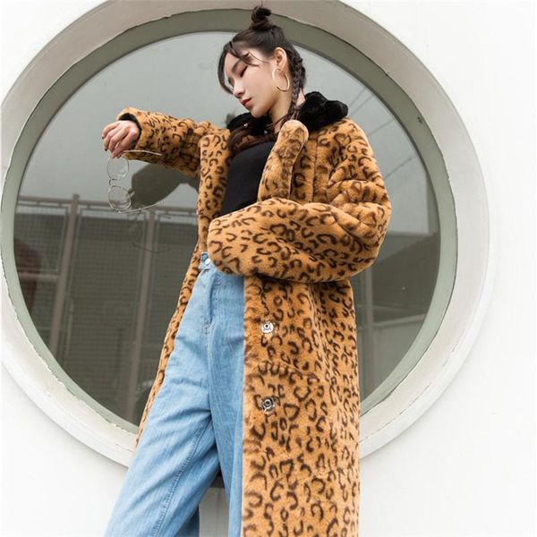 women's fur & faux 2021 lapel leopard print plush coat korean fashion warmth and cotton windbreaker winter imitation fake, Black
women's fur & faux 2021 lapel leopard print plush coat korean fashion warmth and cotton windbreaker winter imitation fake, Black