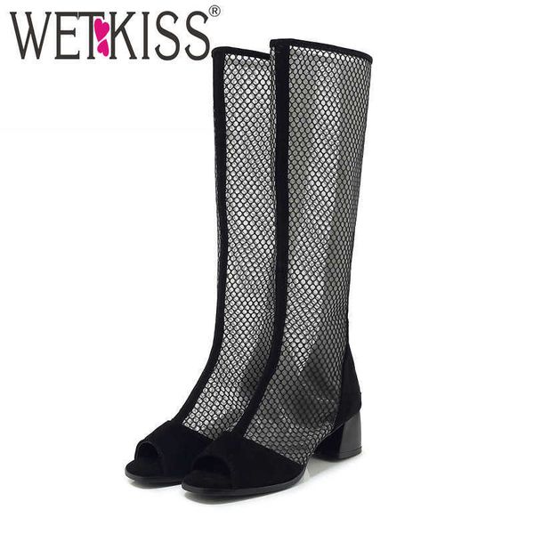 wetkiss high heels boots mesh women fashion knee high boots short long shoes female peep toe zip shoes summer plus size 210630, Black
wetkiss high heels boots mesh women fashion knee high boots short long shoes female peep toe zip shoes summer plus size 210630, Black
