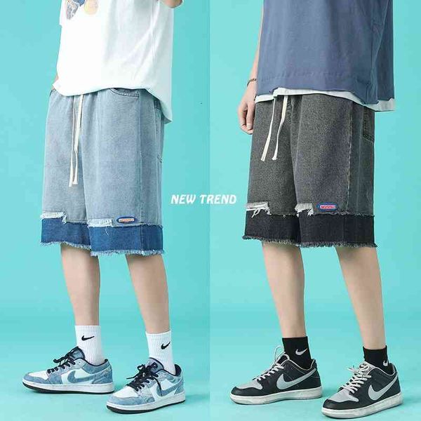 men's shorts denim drawstring jeans men streetwear straight male patchwork blue/black casual 5xl-m xu6q, White;black
men's shorts denim drawstring jeans men streetwear straight male patchwork blue/black casual 5xl-m xu6q, White;black