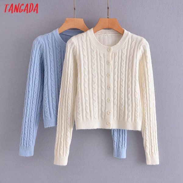 women's knits & tees tangada 2021 autumn winter women twist white knitted cardigan sweater jumper long sleeve button-up female outerwea
women's knits & tees tangada 2021 autumn winter women twist white knitted cardigan sweater jumper long sleeve button-up female outerwea