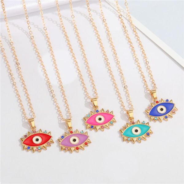 pendant necklaces 1pcs enamel eyelash evil eye necklace for women gift jewelry bohemian vintage rainbow turkey blue clavicle chain, Silver
pendant necklaces 1pcs enamel eyelash evil eye necklace for women gift jewelry bohemian vintage rainbow turkey blue clavicle chain, Silver