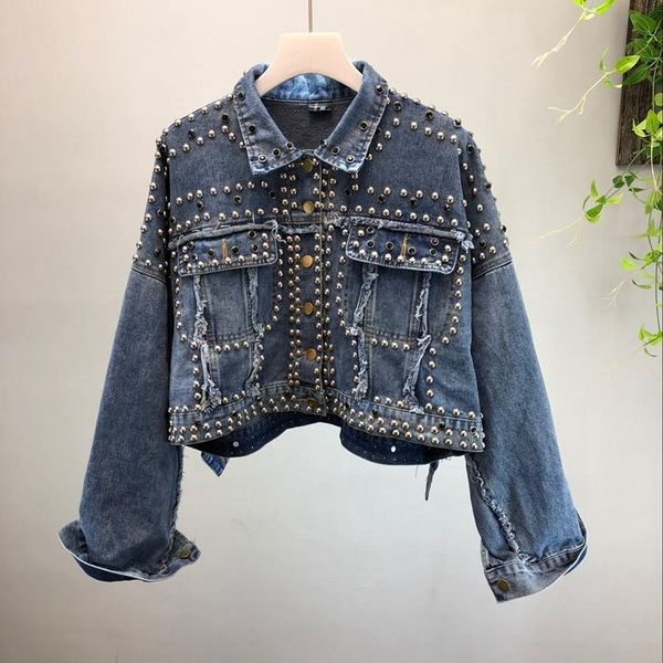 women's jackets autumn fashion handmade rivet beaded jeans coats girls lady basic short denim jacket coat women, Black;brown
women's jackets autumn fashion handmade rivet beaded jeans coats girls lady basic short denim jacket coat women, Black;brown