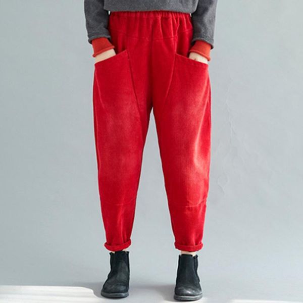 women's pants & capris thicken corduroy women solid harem pant pocket red slim ankle length casual female quality, Black;white
women's pants & capris thicken corduroy women solid harem pant pocket red slim ankle length casual female quality, Black;white