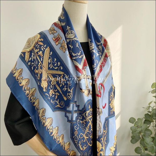 scarves silk scarf women large 110*110 square hand rolled edges mulberry-scarf wrap shawls vintage designer satin, Blue;gray
scarves silk scarf women large 110*110 square hand rolled edges mulberry-scarf wrap shawls vintage designer satin, Blue;gray