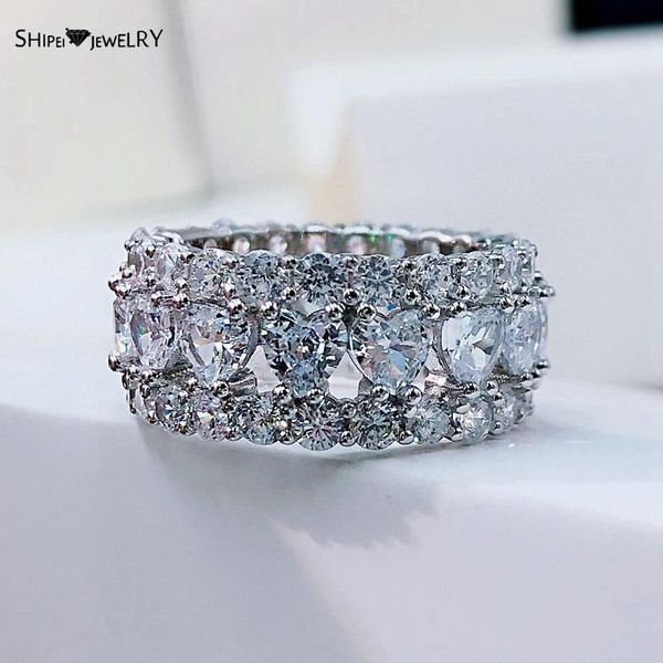 cluster rings shipei luxury 925 sterling silver heart created moissanite gemstone wedding band party ring full diamond fine jewelry gifts, Golden;silver
cluster rings shipei luxury 925 sterling silver heart created moissanite gemstone wedding band party ring full diamond fine jewelry gifts, Golden;silver