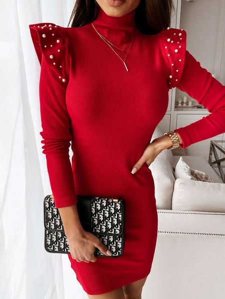 new solid shrug slim dress with beaded cuffs in autumn and winter 2020, Black;gray
new solid shrug slim dress with beaded cuffs in autumn and winter 2020, Black;gray