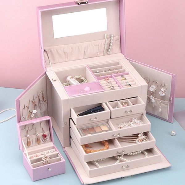 jewelry pouches, bags classical fashion women 5 layer leather box makeup organizer storage case 200805-68, Pink;blue
jewelry pouches, bags classical fashion women 5 layer leather box makeup organizer storage case 200805-68, Pink;blue
