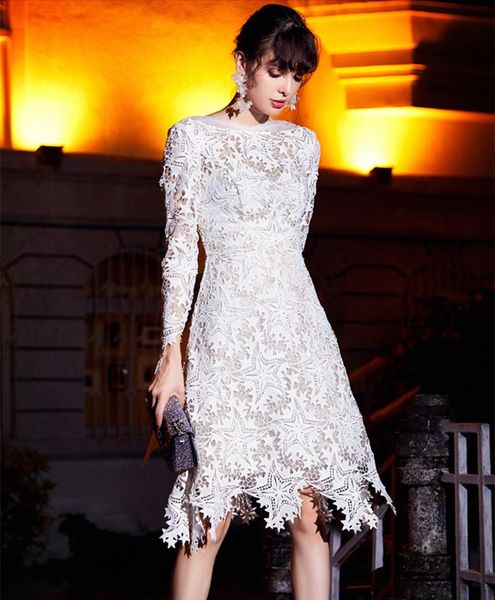 casual dresses women autumn winter dress 2021 long sleeve hollow out medium length elegant white lace formal arrival, Black;gray
casual dresses women autumn winter dress 2021 long sleeve hollow out medium length elegant white lace formal arrival, Black;gray
