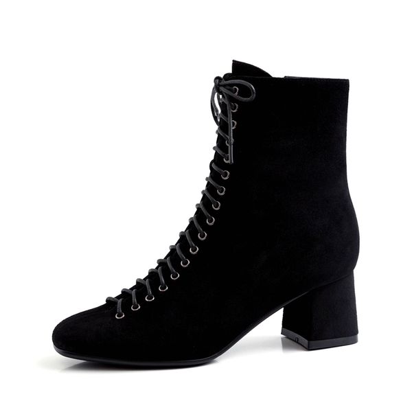 2021 new fashion woman ankle boots genuine leather handmade autumn winter boots cross-tied high heels boots woman, Black
2021 new fashion woman ankle boots genuine leather handmade autumn winter boots cross-tied high heels boots woman, Black