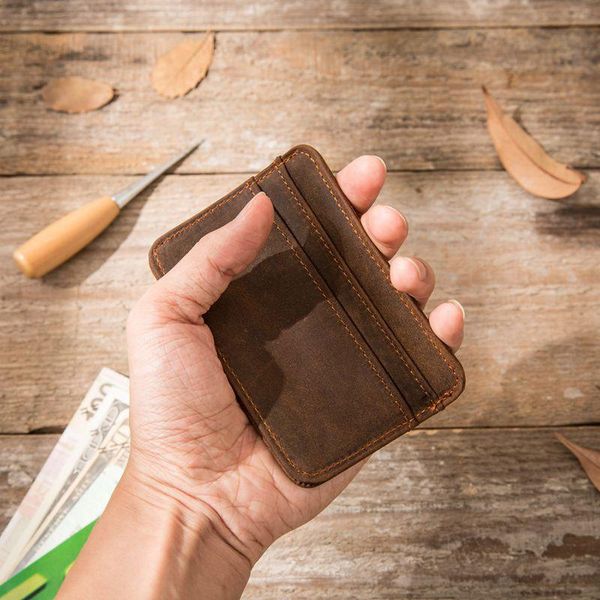 card holders handmade retro mini coin purse, crazy horse pickup bag, first layer cowhide holder, Brown;gray
card holders handmade retro mini coin purse, crazy horse pickup bag, first layer cowhide holder, Brown;gray