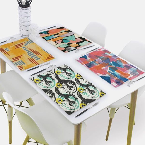 mats & pads color geometry placemat for dining table abstract print drink 32x42cm rectangle tableware mat kitchen decoration
mats & pads color geometry placemat for dining table abstract print drink 32x42cm rectangle tableware mat kitchen decoration