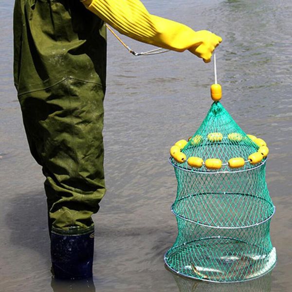 fishing accessories folding round metal frame net trap three-layer crab shrimp minnow fish cage with 14 floating balls 45 x 65cm
fishing accessories folding round metal frame net trap three-layer crab shrimp minnow fish cage with 14 floating balls 45 x 65cm