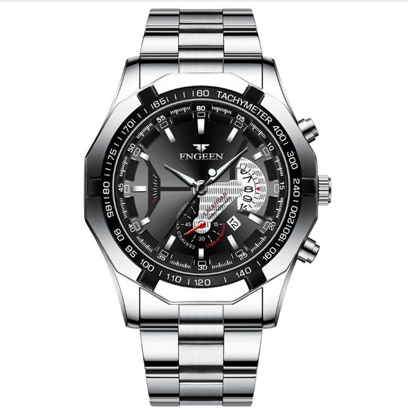 fngeen brand white steel quartz mens watches crystal glass watch date 44mm diameter personality stylish man wristwatches, Slivery;brown
fngeen brand white steel quartz mens watches crystal glass watch date 44mm diameter personality stylish man wristwatches, Slivery;brown