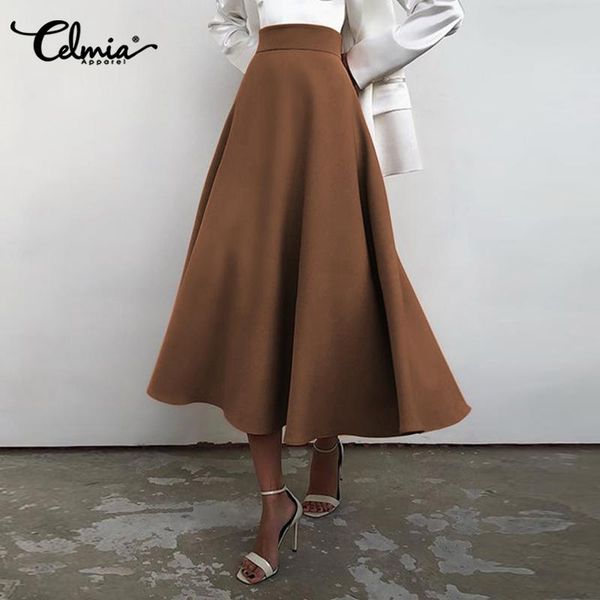skirts celmia women's long 2021 fashion pleated high waist party office skirt casual solid loose zipper elegant buttom, Black
skirts celmia women's long 2021 fashion pleated high waist party office skirt casual solid loose zipper elegant buttom, Black