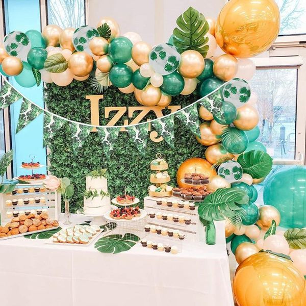 party decoration 1 set green palm leaf balloons hawaii banner disposible tableware for jungle theme birthday
party decoration 1 set green palm leaf balloons hawaii banner disposible tableware for jungle theme birthday