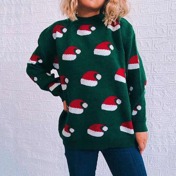 women's sweaters winter christmas knitted warm for womens santa hat printed pullovers ladies casual loose jumper sueter mujer a40, White;black
women's sweaters winter christmas knitted warm for womens santa hat printed pullovers ladies casual loose jumper sueter mujer a40, White;black